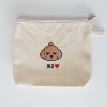 GREEM 반려동물 초상화 파우치, 3, 흰색