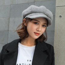 보슈 체크빵모자 여성헌팅캡 울빵모자 패션 코디 아이템 가을체크