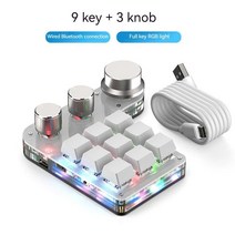 Usb 맞춤형 키보드 볼륨 버튼 노브 프로그래밍 매크로 게임 무선 기계식 키보드 다기능 컨트롤러, 한개옵션2, 01 Black wired BT, 한개옵션1
