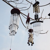 금속풍벨 요가소도구 풍경소리 아웃도어 발코니 처마, C04고급실버18관풍벨