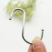1Pcs S 모양 걸이 부엌 난간 S 걸이 걸이 걸쇠 홀더 걸이를위한 스테인리스 걸이 핸드백 걸이, 은