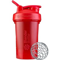 BlenderBottle 클래식 V2 단백질 셰이커 보틀 20온스, Red_Bottle