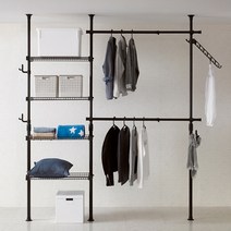 왕자 네오스페이스 바작-선택형/헹거/선반행거/고정식행거/행거, 색상:2.블랙(800-1)