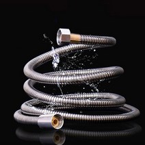 Flexible Shower Hose Tube 1.5/2M Long For home Bathroom Water Extension Plumbing Pipe Pulling Stainl, [02] 2M