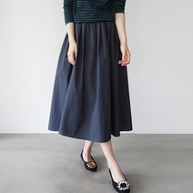 22 봄 여름 얇은 면 스커트 무릎 스커트 여자 a자 와이드 케이프 스커트 주름 스커트 통근 OL 화이트순색#8028
