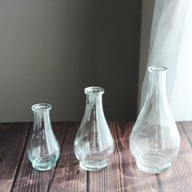 심플한 투명 유리 호리병 화병 3size, S