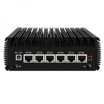 미니피씨 미니컴퓨터 미니PC 6 * LAN 2.6G i226 pfSense 방화벽 미니 PC 인텔 쿼드 코어 N10 2.0GHz 산업용 팬리스 컴퓨터 1 COM HDMI 소프트, with Wifi, UK, 16GB DDR4 1TB NVMe