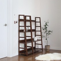 벤트리 원목 4단 사다리 수납선반 2size (2color), 내추럴 색상