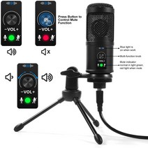 유튜브용 마이크 전문 콘덴서 마이크 PC 스튜디오 USB 마이크 컴퓨터 게임 스트리밍 비디오 마이크 팟 캐, 06 Upgrade Mic A