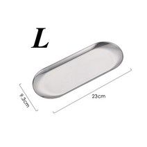 홈카페 플레이팅접시 예쁜그릇 북유럽 스타일 골드 실버 스테인레스 스틸, 은-l