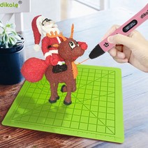 Dikale-실리콘 패드 3D 펜 액세서리 어린이 드로잉 보드 템플릿 교육 두 가지 색상 가능, [01] 그레이