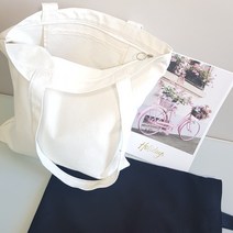 [백바이백]국내제작 데일리 사각 지퍼 무지 에코백 만들기/꾸미기 숄더백 캔버스백 가방