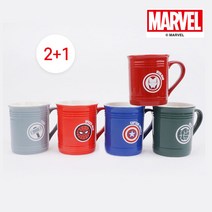 마블 머그컵 커플 홈카페 특별 감성 손잡이 물컵 2+1, (7356)캡틴2개+랜덤