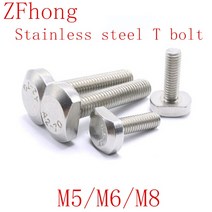 2-5 개 M5 M6 M8 볼트 T 슬롯 GB37 스테인레스 스틸 나사 사각 T-헤드 슈트 T-볼트, 01 M8 2PCS_05 45mm