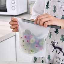 실리콘 푸드백 다이소 스탠딩 지퍼백 프레시백 육수 저장팩 보관팩 슬라이드 사료소분봉투, 그린(1P)