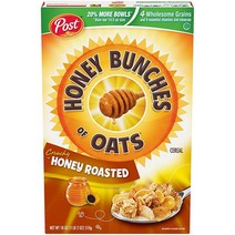 Post 허니 귀리 번치 바삭한 로스트 시리얼 510g 18온스 1팩 박스, Crunchy Honey Roasted_1.12 Pou
