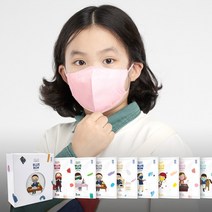 블루본 아이노우 컬러 마스크 소형 어린이 마스크 90매, 핑크