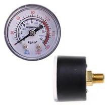 진공 게이지 측정기 디지털 압력계 관로 오일 r공기 압력 게이지 나사 0-10 PSI 압축기 공압 유체 용 이중, 01 Black
