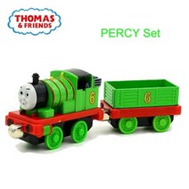 모든 토마스와 친구들 기차 트랙 세트 장난감 제임스 듀크 펫시 헨리 1:43 합금 자기 기차 캐리지 모델 아이 교육 완구, 13 퍼시 세트