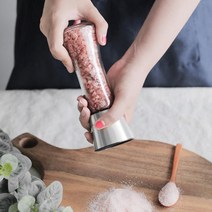 히말라야 핑크솔트 그라인더 소금통 테이블 참깨 식탁 가정용 업소용 부엌정리 양념통, 1개, 03.핑크솔트 슬림