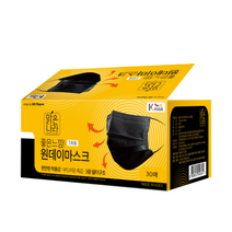 맑은나라 국산 좋은느낌 원데이마스크 30매 블랙벌크, 1개, 30개