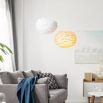 린다 구스 깃털 펜던트 화이트 인테리어 조명 식탁등, 전구없음, 소형 1등