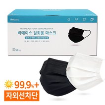 비에이스 덴탈 마스크 50매/비말차단 일회용/소형 중형 대형 특대형, 중형 화이트(50장)