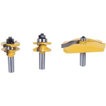 밀링 머신 커터 3 PCS Router Bit Set 1/2-Inch Shaker Raised Panel Round Over Cabinet Door With Back-Cutter, [01] YELLOW, 01 YELLOW