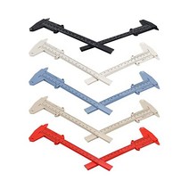 미니 플라스틱 캘리퍼 10팩 6인치/150mm 버니어 학생 사무실용 이중 스케일 슬라이딩 게이지 측정 도구 주얼리 눈금자 5가지 색상