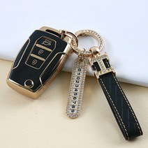 차키 커버 키링 키홀더 스마트 TPU 키케이스, 쌍용홀드버튼 블랙