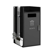 대형 쓰레기통 패스트푸드 편의점 분리수거 반납대, 검정색-길이 45x너비 50x높이 100cm