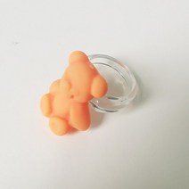 글루링 접착제링 라스트 레이디 새로운 패션 캔디 색상 여성 반지 투명 수지 귀여운 곰 창의력 보석 파티, 17 JH0549