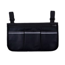 휠체어 가방 휠체어 악세사리 캐리어휠체어 팔걸이 액세서리 반사 스트립이 있는 걸 329, 검은색