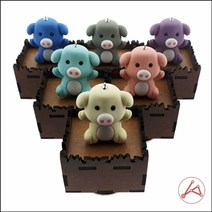 핸드 메이드 사각 펜스 회전 오르골(뮤직박스)-파스텔 아기돼지(4곡 중 선택)교구 생활잡화 교구잡화 문구 잡화, 오버 더 레인보우