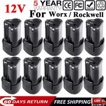 Rockwell RW9300 교체 배터리 Worx WA3503 WA3504 WA3505 전동공구 배터리와 호환 3000mah 12 볼트, 10 picec battery