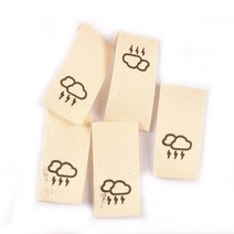 50 개/몫 면 짠 베이지 라벨 옷 케어 바느질 액세서리 만화 날씨 패턴 가방 태그 빨 C2440, 06 5