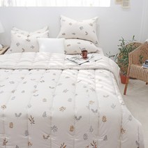 이즈베딩 네추럴 워싱 리프 세미마이크로 간절기 차렵이불 (SS/Q)