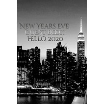 New Years Eve Iconic Manhattan Night Skyline Hello 2020 blank guest book Paperback, Blurb