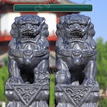 해태 해치 사자 상 석상 장식 액막이 풍수지리, 높이 25 길이 12 너비 10 쌍