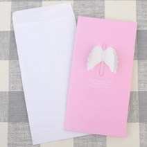 축하 선물 카드 연하장 제작 편지 감사장 리본 핑크, 앤젤 - 핑크