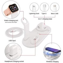 무선 충전기 스탠드 6 in 1 For 아이폰 8 plus 11 12 pro max 충전 패드 애플 워치 에어팟 Pro 삼성 샤오미, 옵션-01.NO Watch Charger