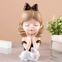 조각상/오브제 홈 데코 테이블 탑 거실 침실 공예 조각 모델 장식 액세서리 소녀 수지 동상 방, 1.1