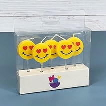 케익초(눈하트스마일) 5개 // 양초 생일초 이벤트초 케익초