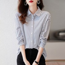 스타일아유 여성 스트라이프 줄무늬 셔츠 봄 여름 남방 블라우스 오피스룩 출근룩 상의