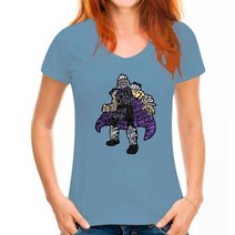 가정용파쇄기 파세기 쇄절기 Foot Clan Le 티셔츠 남성 슈레더 거북이 워드클라우드 여름, 18 WoMen Haze blue_04 M