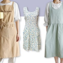 미술학원 어린이집 구디백 북유럽 앞치마 /프릴 앞치마/공방/어린이집/꽃집/주방용품/ 원피스 카페 미용실 네일샵 요양원, 04) 7904 노르딕 스트랩 자수 앞치마 - 민트그린