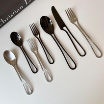 투데이즈바잉 포크나이프셋트, 블랙 디저트 나이프 (중형)