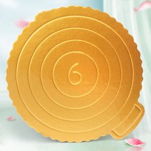 라운드 스퀘어 골드 컬러 케이크 스 무스 케이크 보드 컵받침 실용적인 컵케익 보드 휴대용 장식 Bakeware 10 개, 6 inch Round