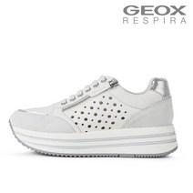 제옥스 GEOX 정품 여성 New 22 S 컴포트 키높이 스니커즈 켄지 W1X25QH2S91 화이트 실버