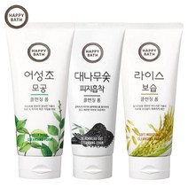 [무료배송]1+1해피바스 어성초모공/라이스보습/대나무숯피지흡착 클렌징폼200ml, 어성초모공+대나무숯+라이스보습